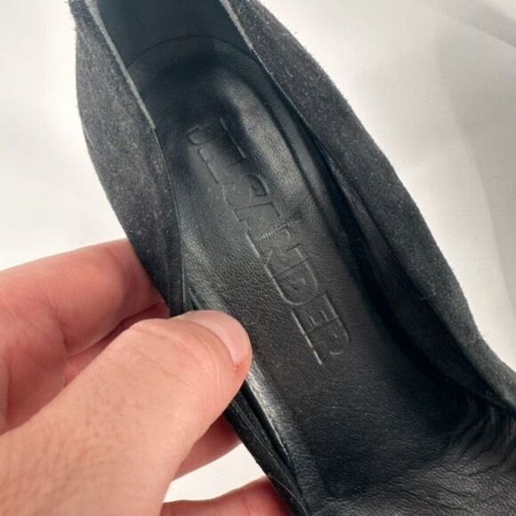 Jil Sander Women's Velvet Leather Trim Pointed Toe Pump Heel Shoes Black Size 36 - Picture 5 of 15